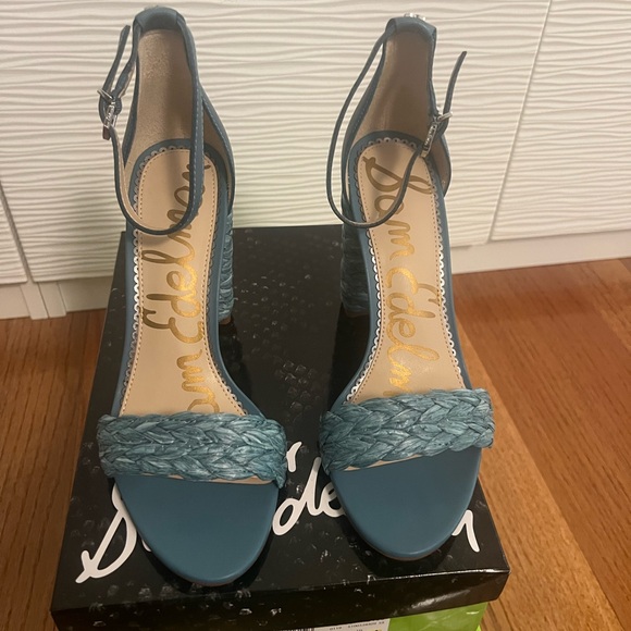 Sam Edelman Blue Yoana Rafia Sandals - Picture 2 of 7
